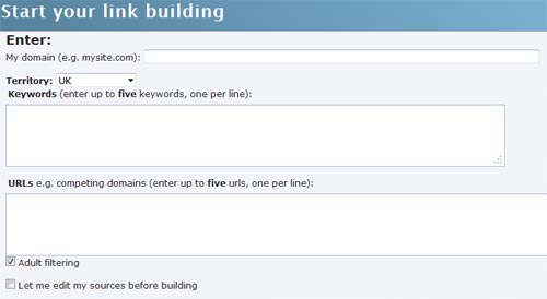 WordTrackers Link Builder for Blogger Outreach